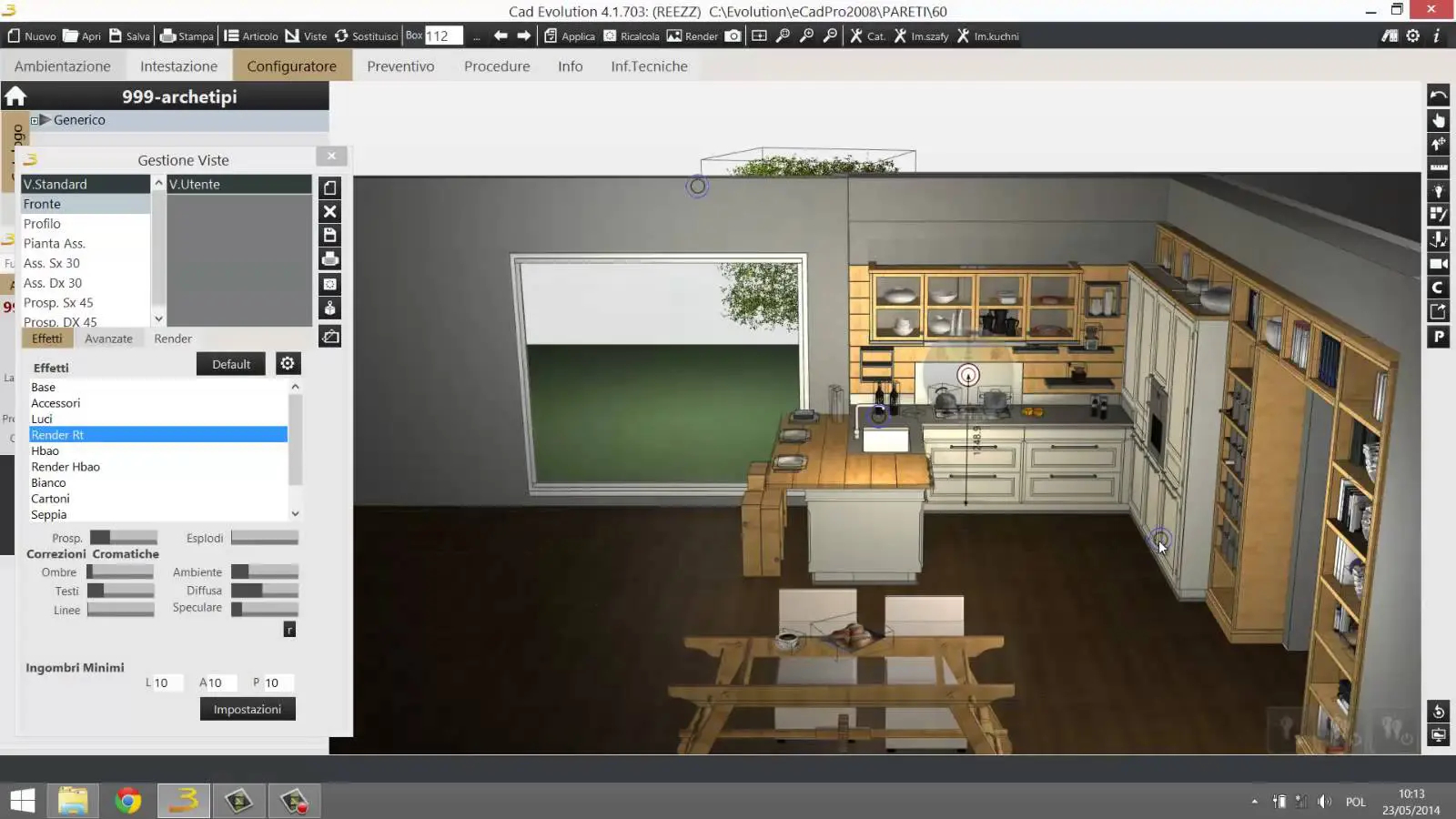 Esempio di progettazione computerizzata di una cucina